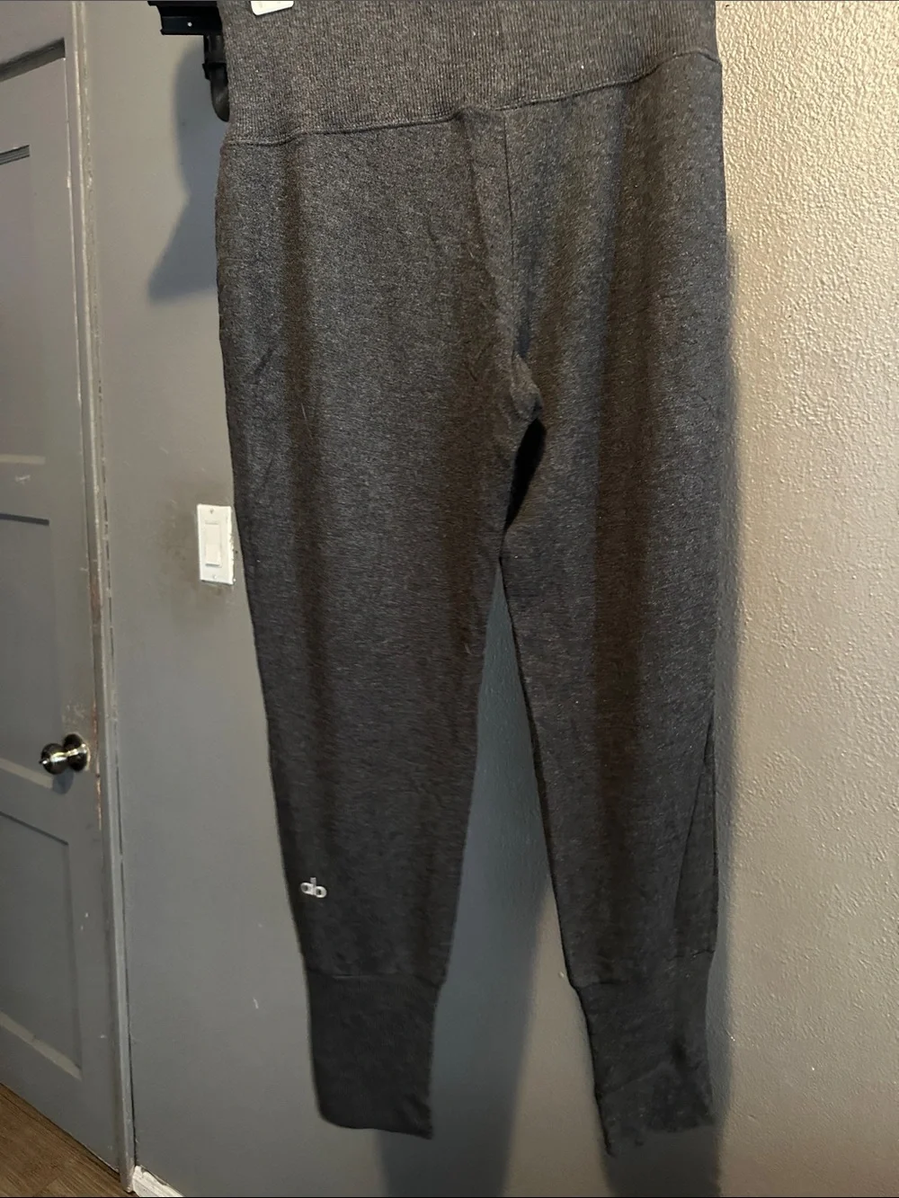 ALO Yoga Charcoal High-Waist Knit Joggers